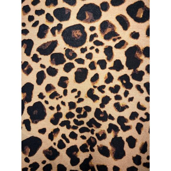 Isaac Mizrahi Live Top Womens Large Stretch Leopard Blouse Swing Tunic Classy - Picture 4 of 11